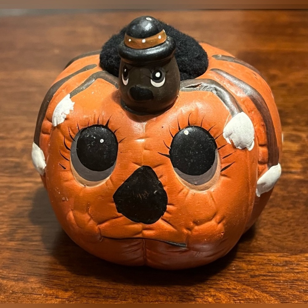 Vintage 1995 Scary Spider Pumpkin Halloween Decor - Picture 2 of 9